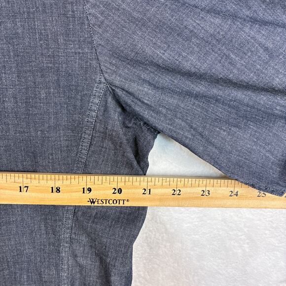 Rapha Cycling Mens XL Cutter Shirt Navy Blue Stretch Chambray Commuter Messenger - Picture 7 of 8